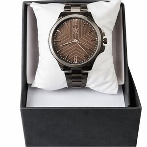 PX Men’s Gunmetal Watch – Black Dial & Metal Band – New in Box – MSRP $125 |
